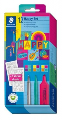 Írószer készlet, ajándék matricákkal, STAEDTLER® "Happy set 61 SC1"